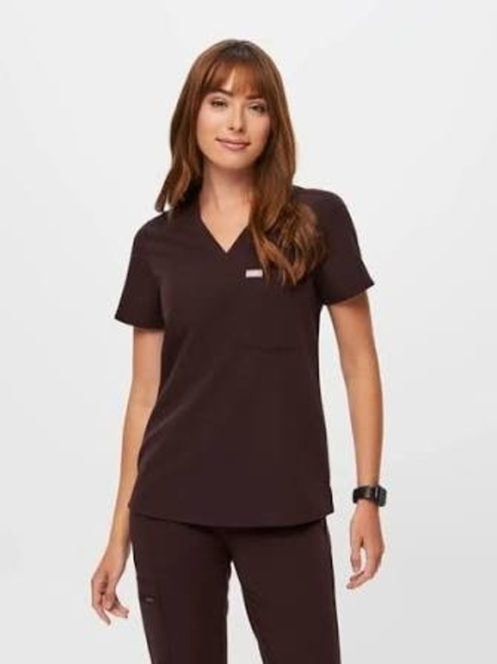 Figs Espresso Catarina Scrub Top